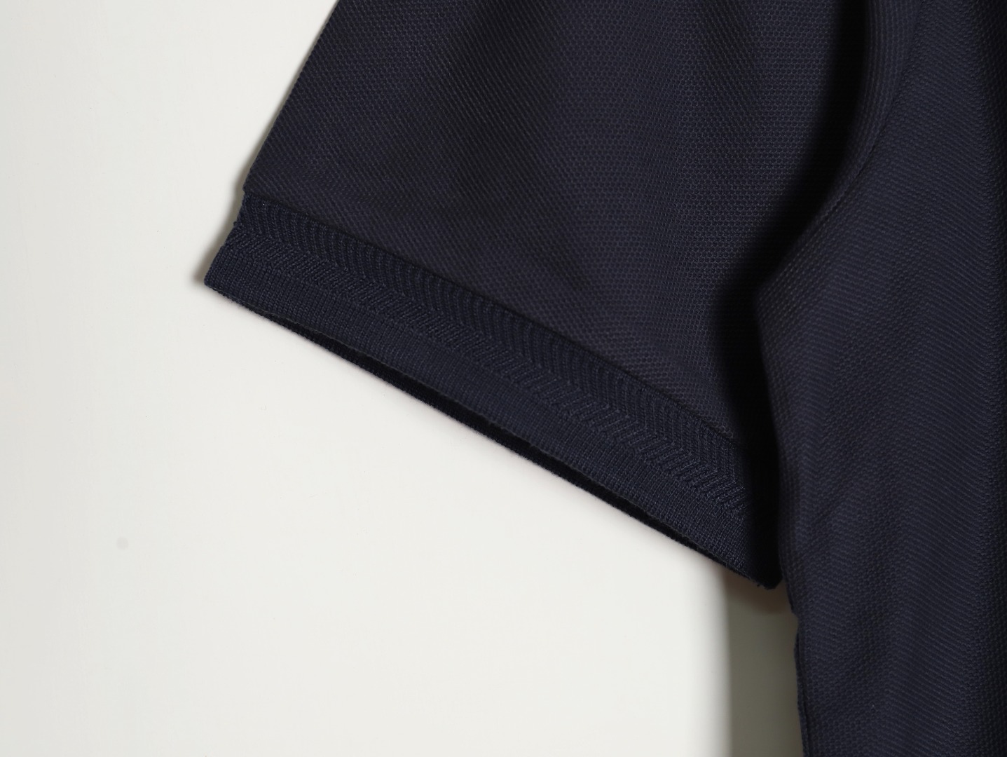 Burberry Button BT Logo Short Sleeve Polo Shirt Navy Blue
