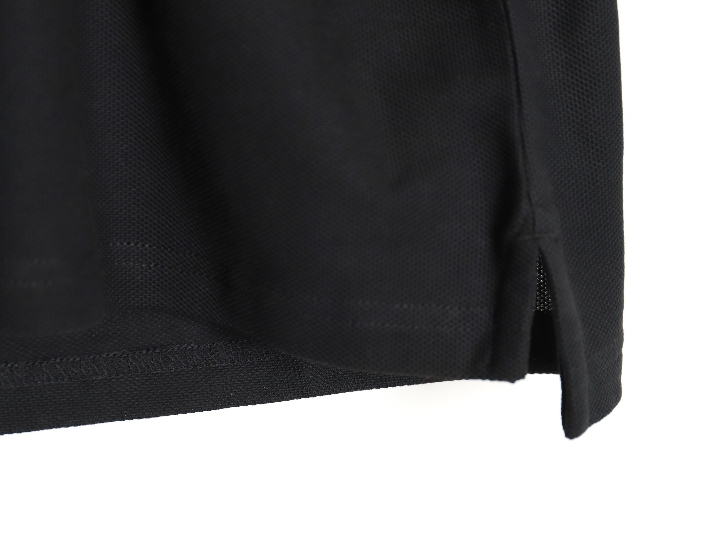 Burberry Button BT Logo Short Sleeve Polo Shirt Black