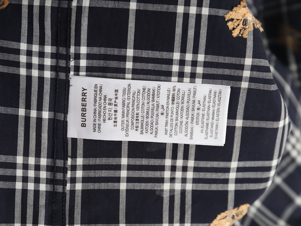 Burberry all over print war horse plaid long sleeve shirt TSK2