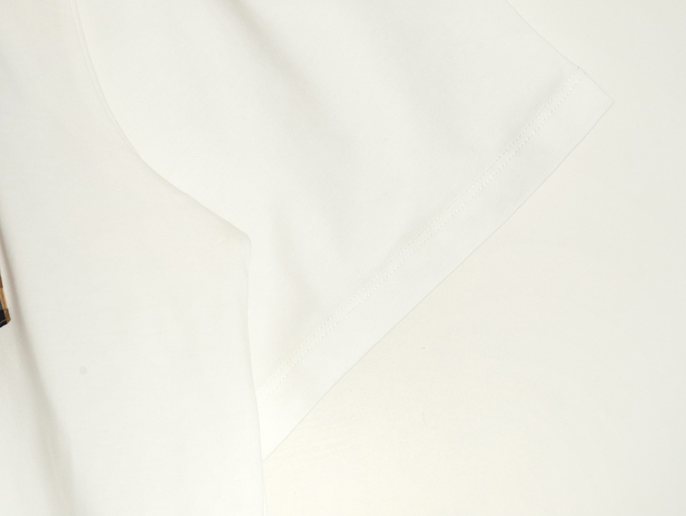 Burberry Check Pocket Taped Letters Short Sleeves