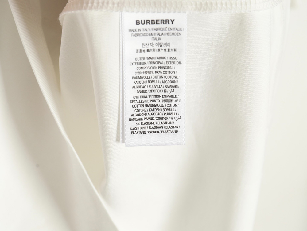 Burberry Check Pocket Taped Letters Short Sleeves