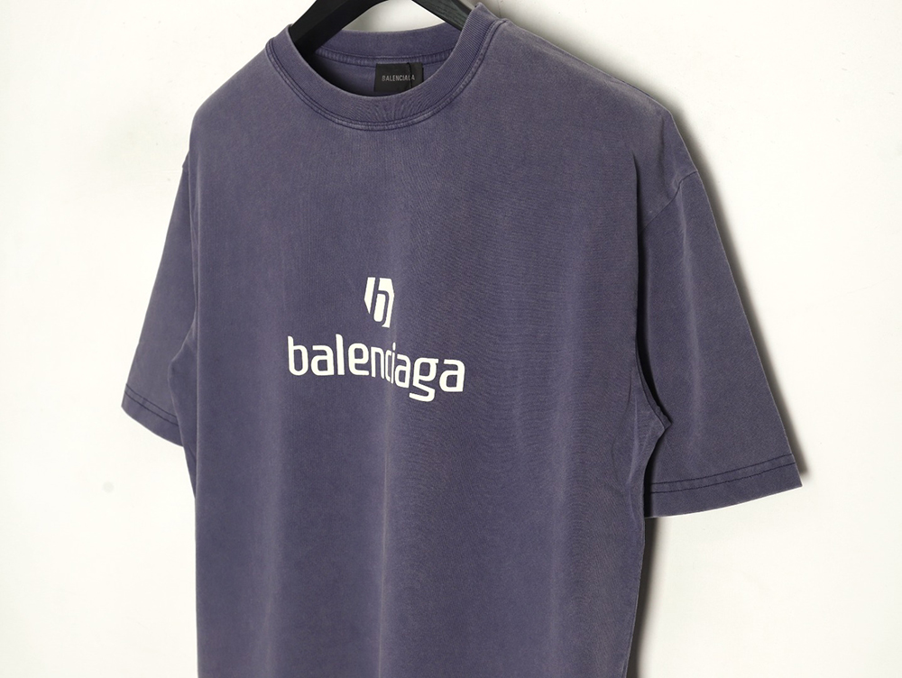Balenciaga E-sports Letter Washed Short Sleeve T-Shirt
