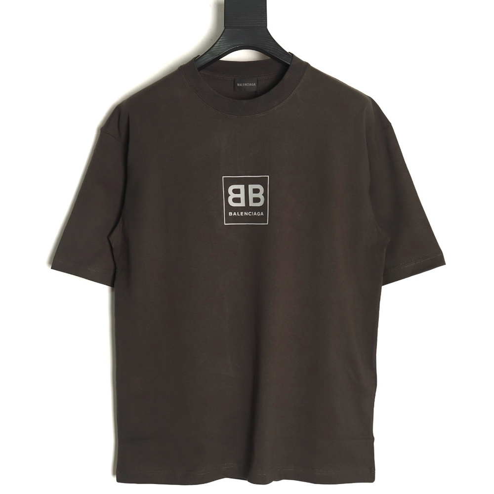 Balenciaga Square Double B Lock Print Short Sleeve T-shirt