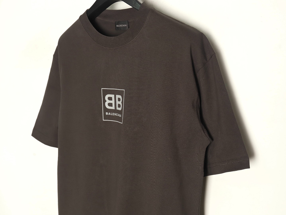Balenciaga Square Double B Lock Print Short Sleeve T-shirt