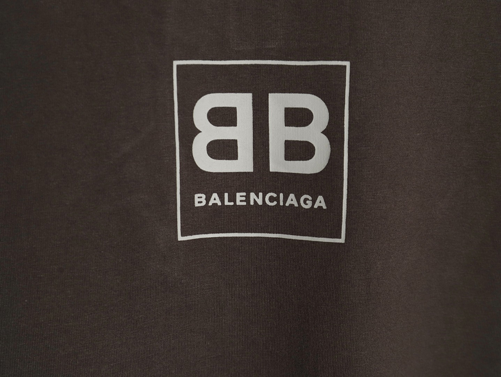 Balenciaga Square Double B Lock Print Short Sleeve T-shirt