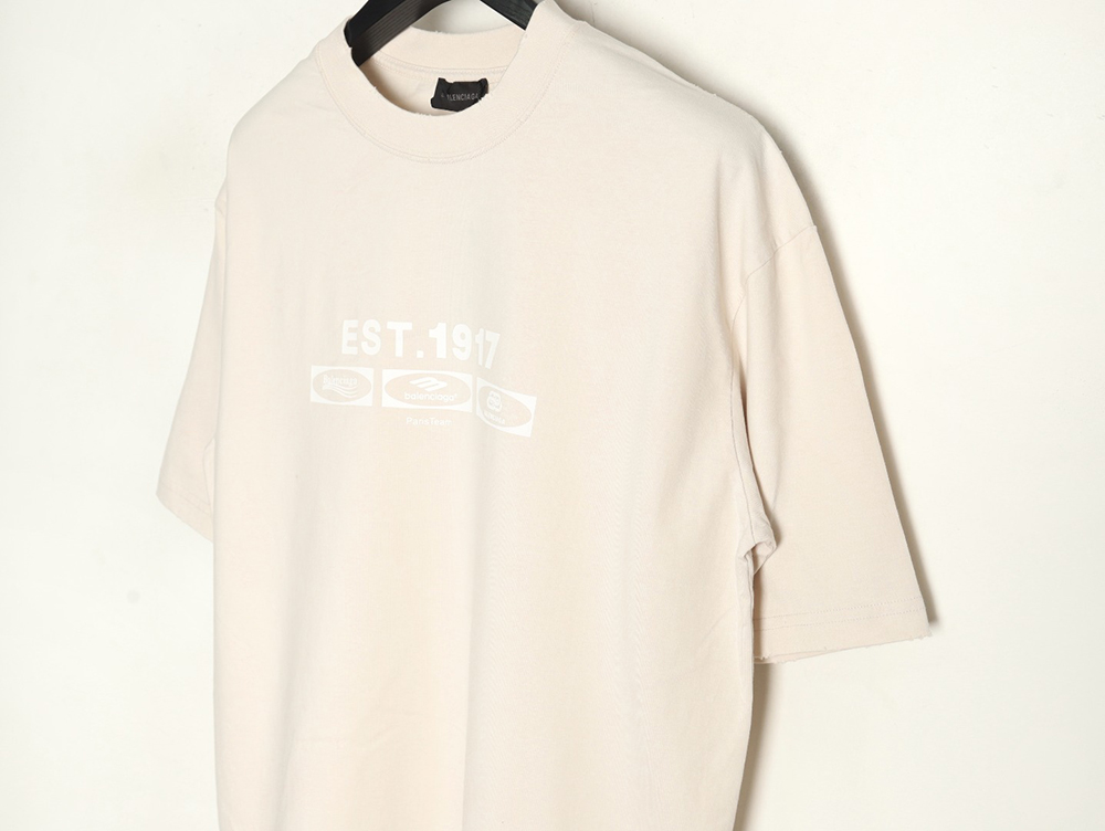 Balenciaga EST.1917 Simple Fashion Printed Short Sleeve T-shirt