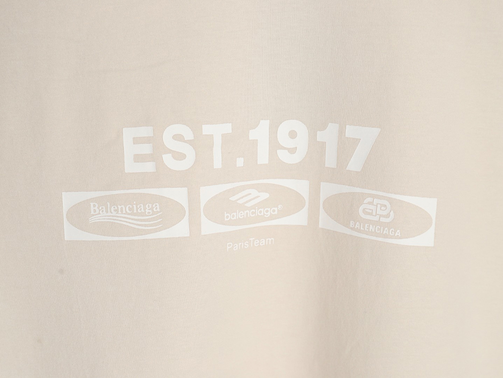 Balenciaga EST.1917 Simple Fashion Printed Short Sleeve T-shirt