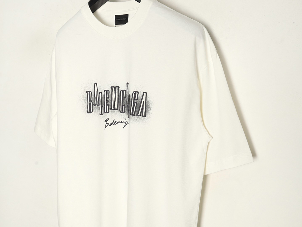 Balenciaga Halo Print Pop Embroidery Short Sleeve T-Shirt