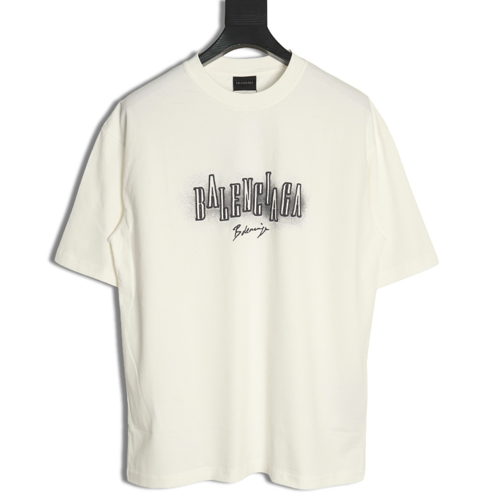 Balenciaga Halo Print Pop Embroidery Short Sleeve T-Shirt