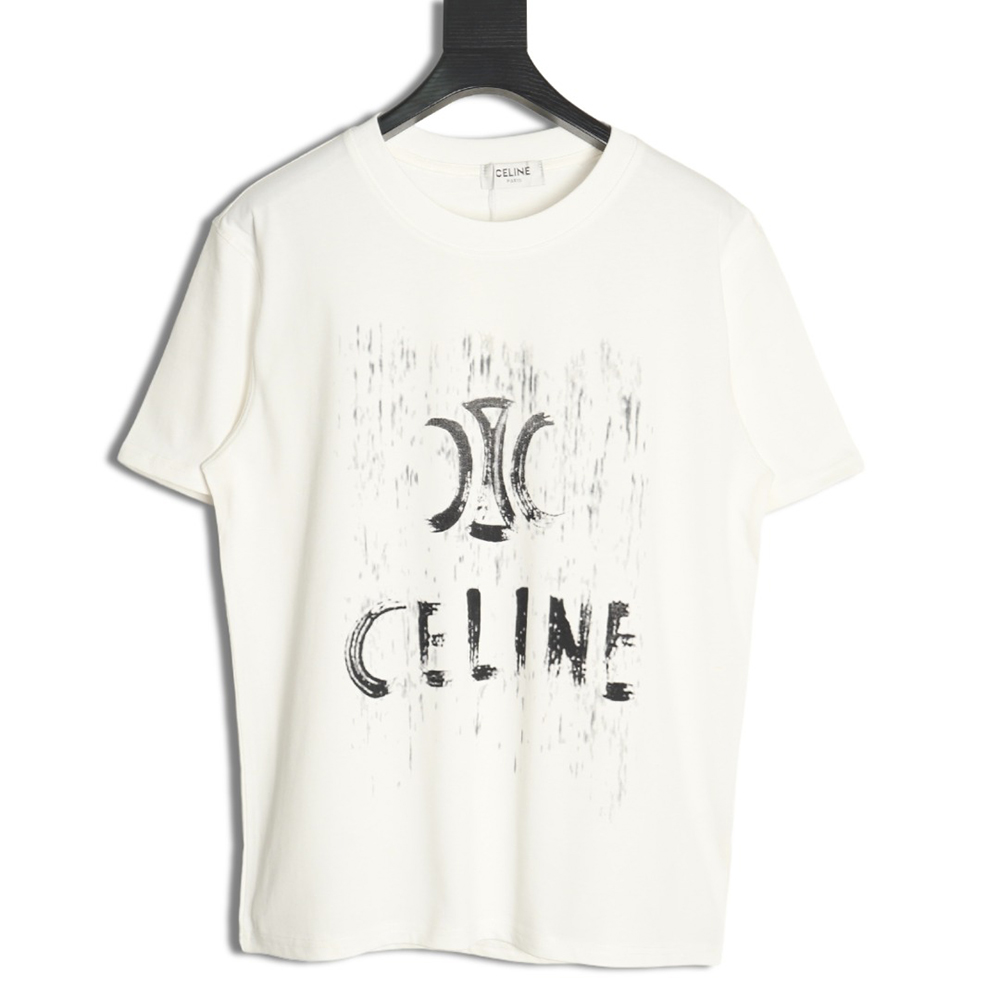Celine distressed logo print short sleeves