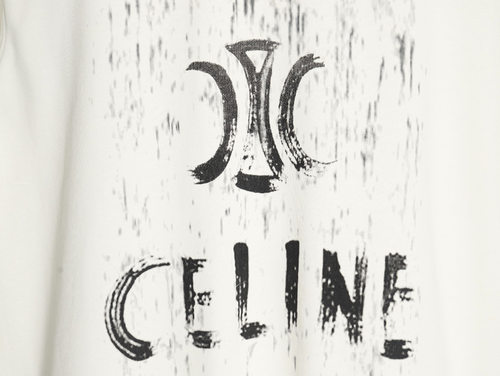 Celine distressed logo print short sleeves