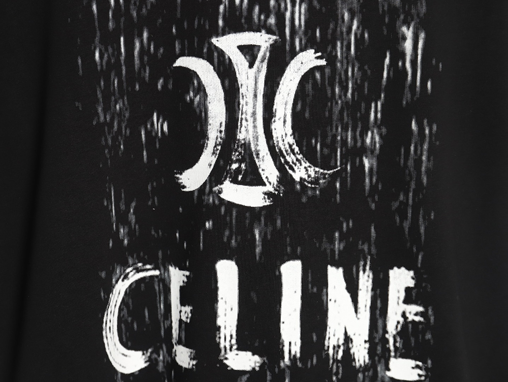 Celine distressed logo print short sleeves TSK1
