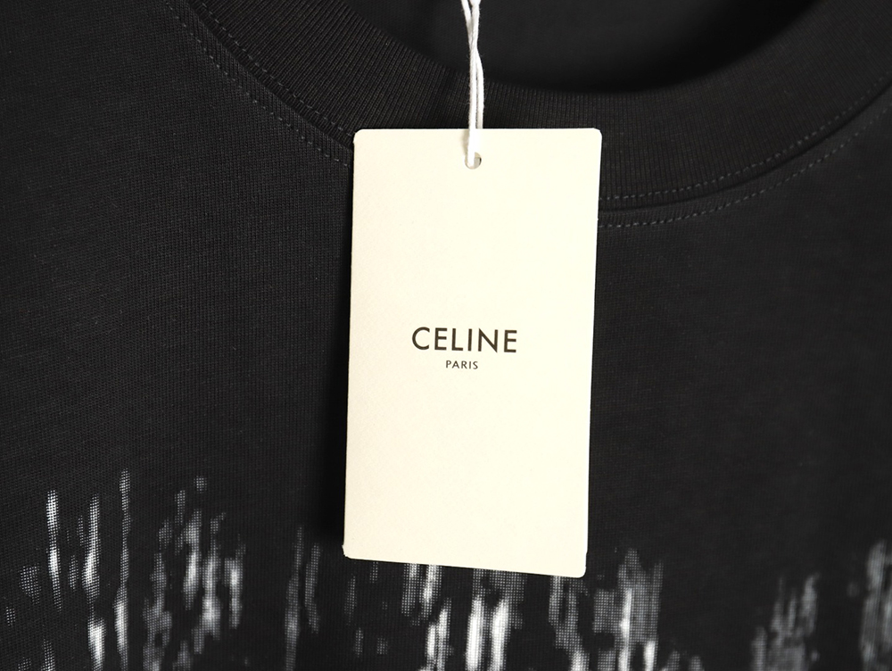 Celine distressed logo print short sleeves TSK1