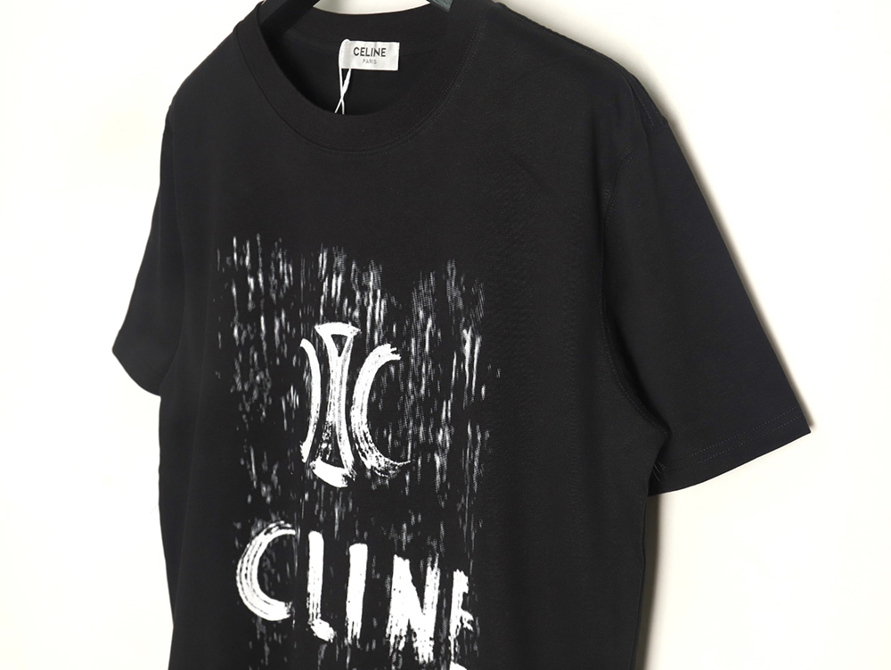 Celine distressed logo print short sleeves TSK1