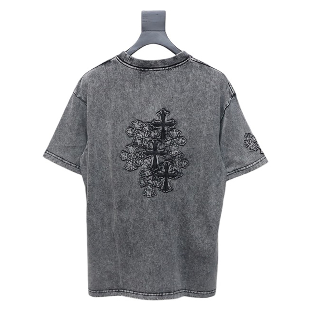 Chrome Hearts washed distressed patch logo short sleeves