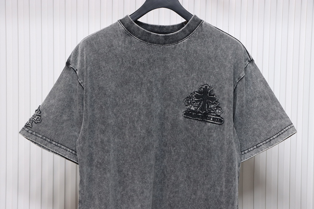 Chrome Hearts washed distressed patch logo short sleeves