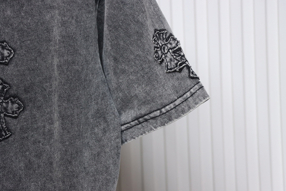 Chrome Hearts washed distressed patch logo short sleeves