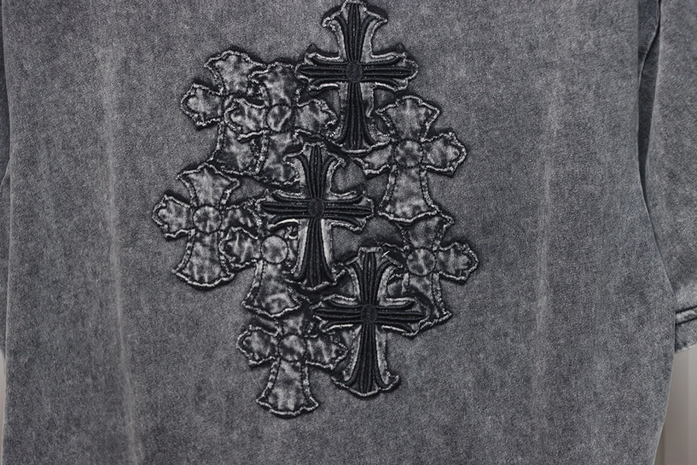 Chrome Hearts washed distressed patch logo short sleeves