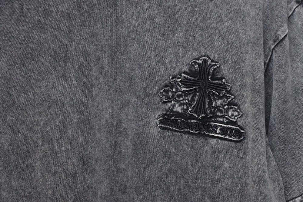 Chrome Hearts washed distressed patch logo short sleeves