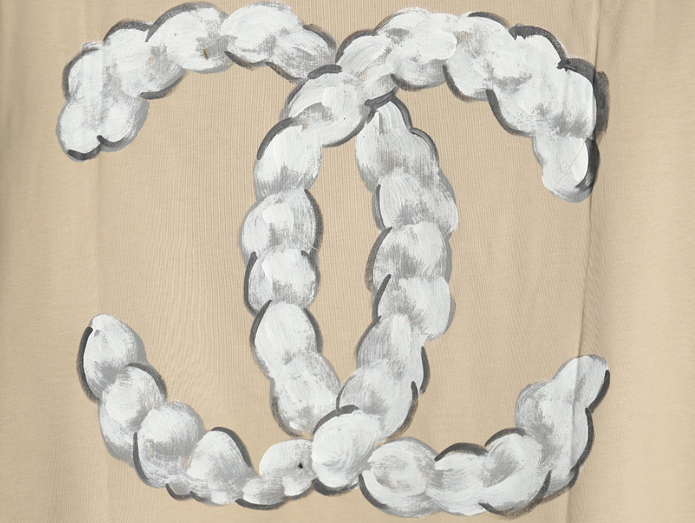 Chanel hand-painted graffiti letters short sleeve