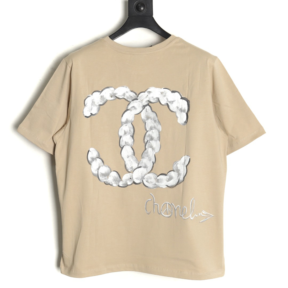Chanel hand-painted graffiti letters short sleeve