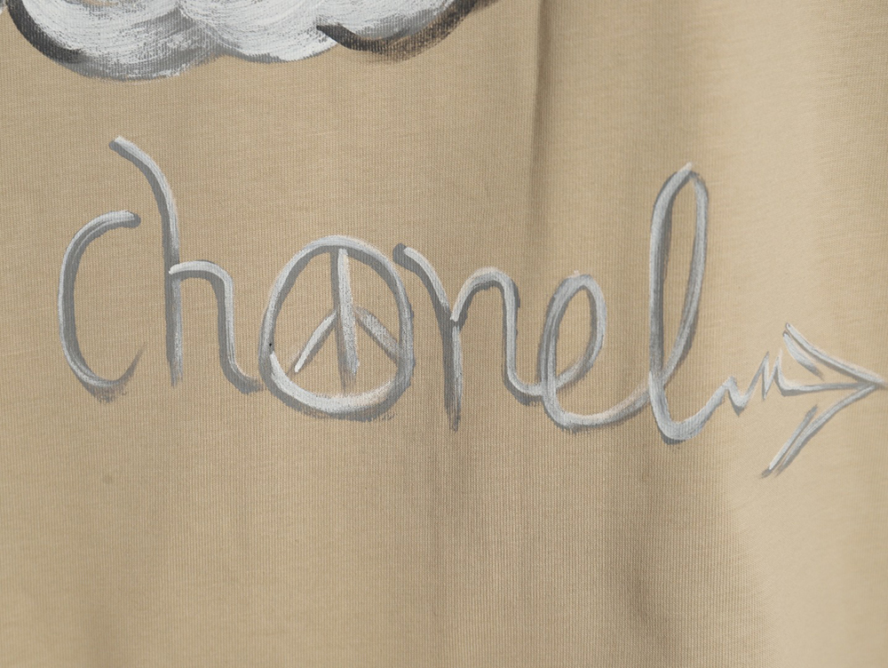 Chanel hand-painted graffiti letters short sleeve