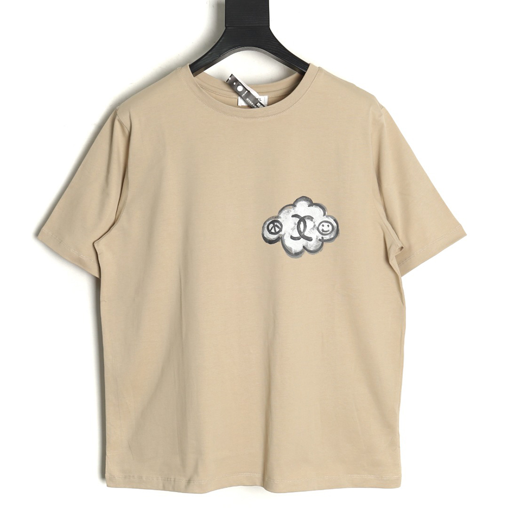 Chanel hand-painted graffiti letters short sleeve