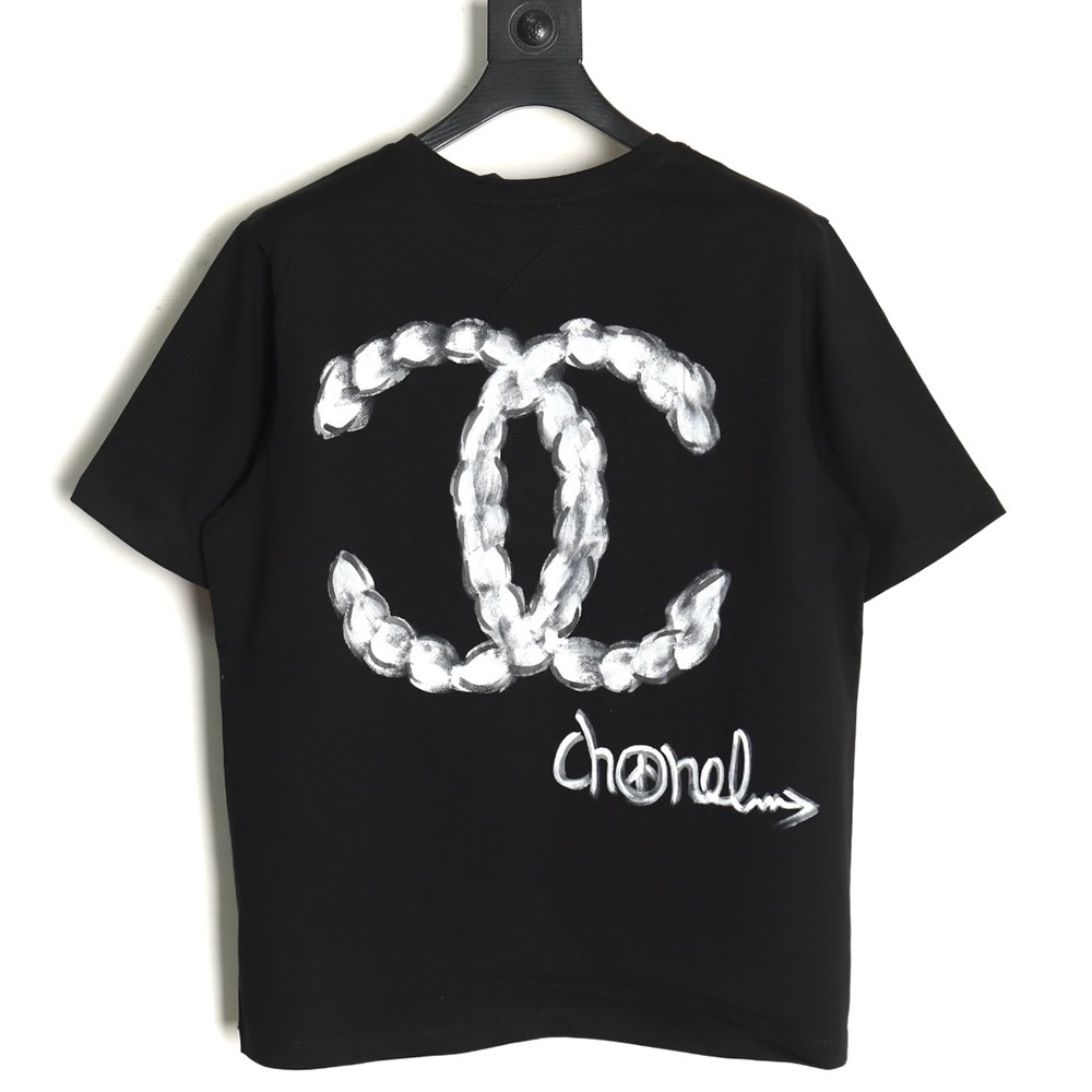 Chanel hand-painted graffiti letters short sleeve TSK1