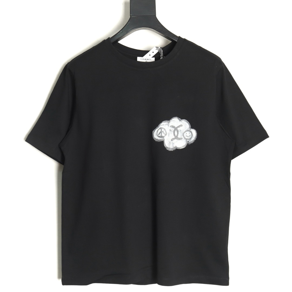 Chanel hand-painted graffiti letters short sleeve TSK1