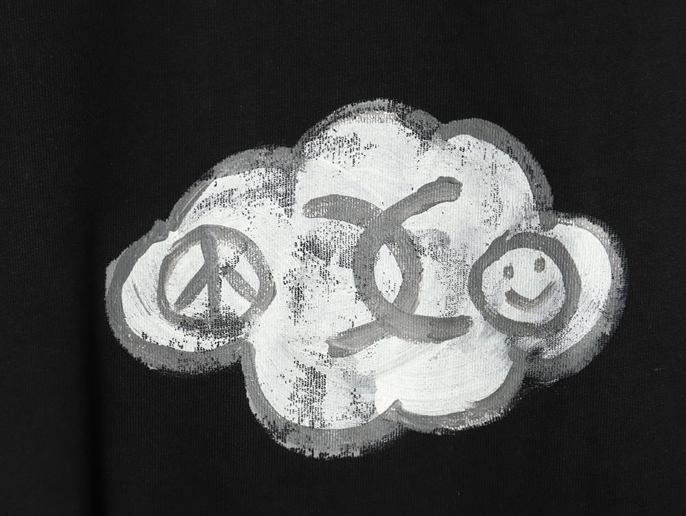 Chanel hand-painted graffiti letters short sleeve TSK1
