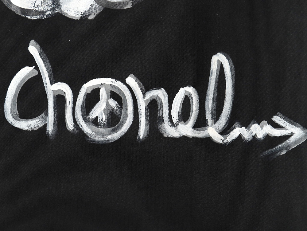 Chanel hand-painted graffiti letters short sleeve TSK1