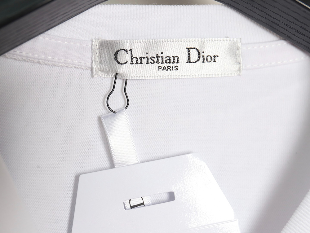Dior chest logo embroidered lettering short sleeve T-shirt