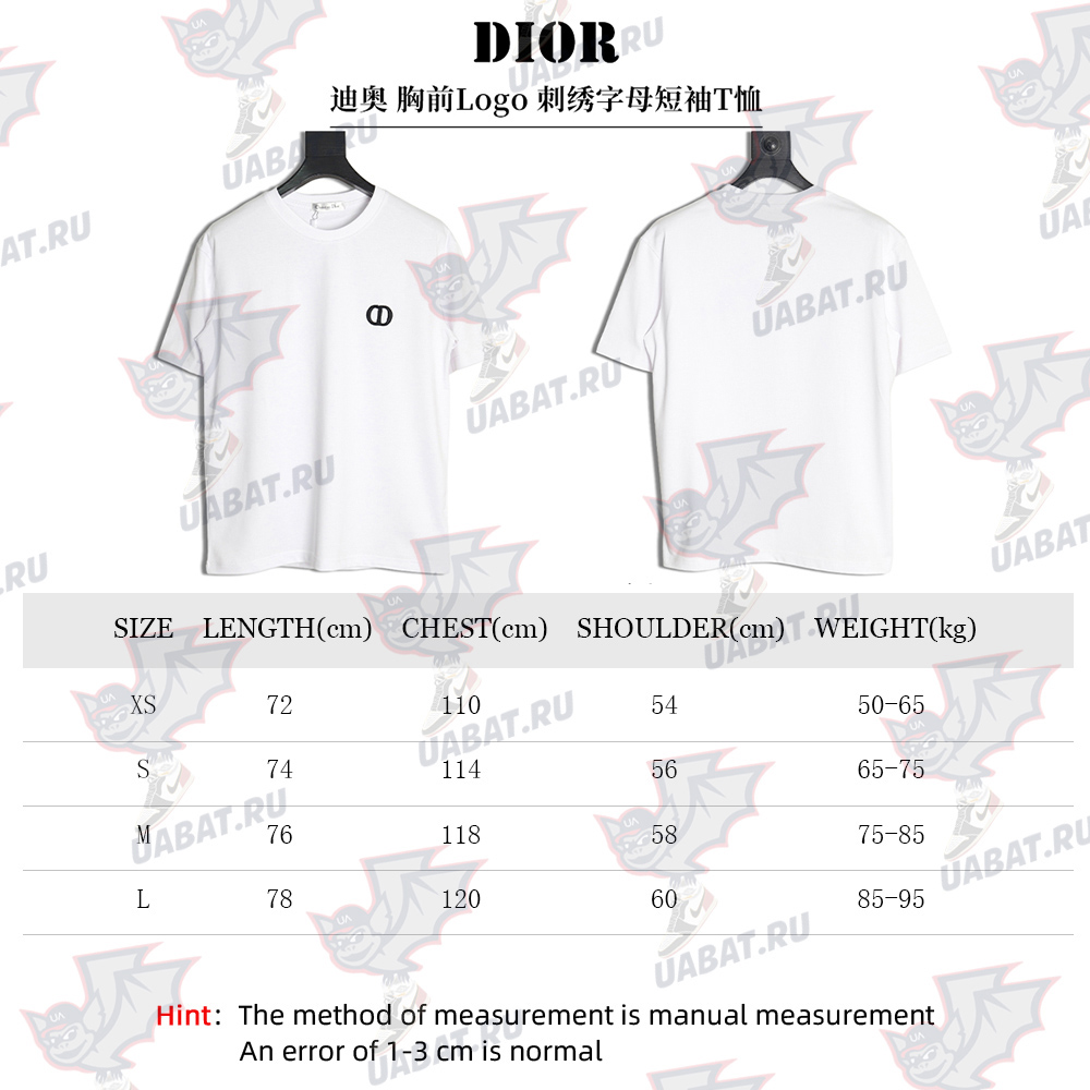 Dior chest logo embroidered lettering short sleeve T-shirt