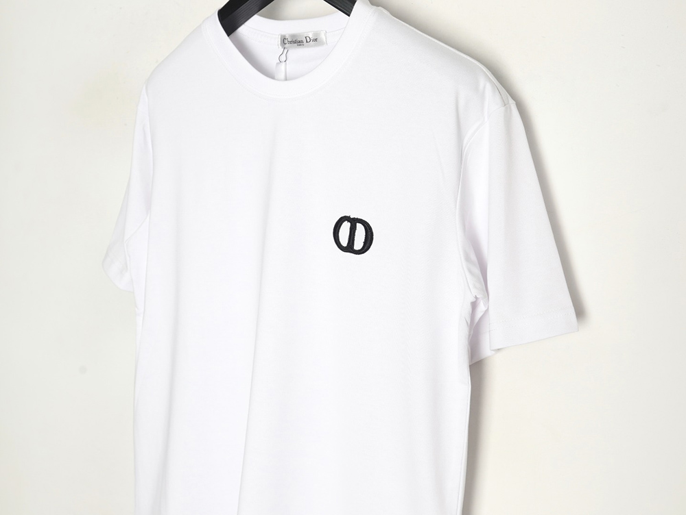 Dior chest logo embroidered lettering short sleeve T-shirt
