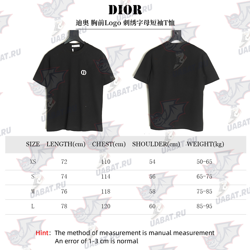 Dior chest logo embroidered lettering short sleeve T-shirt TSK1
