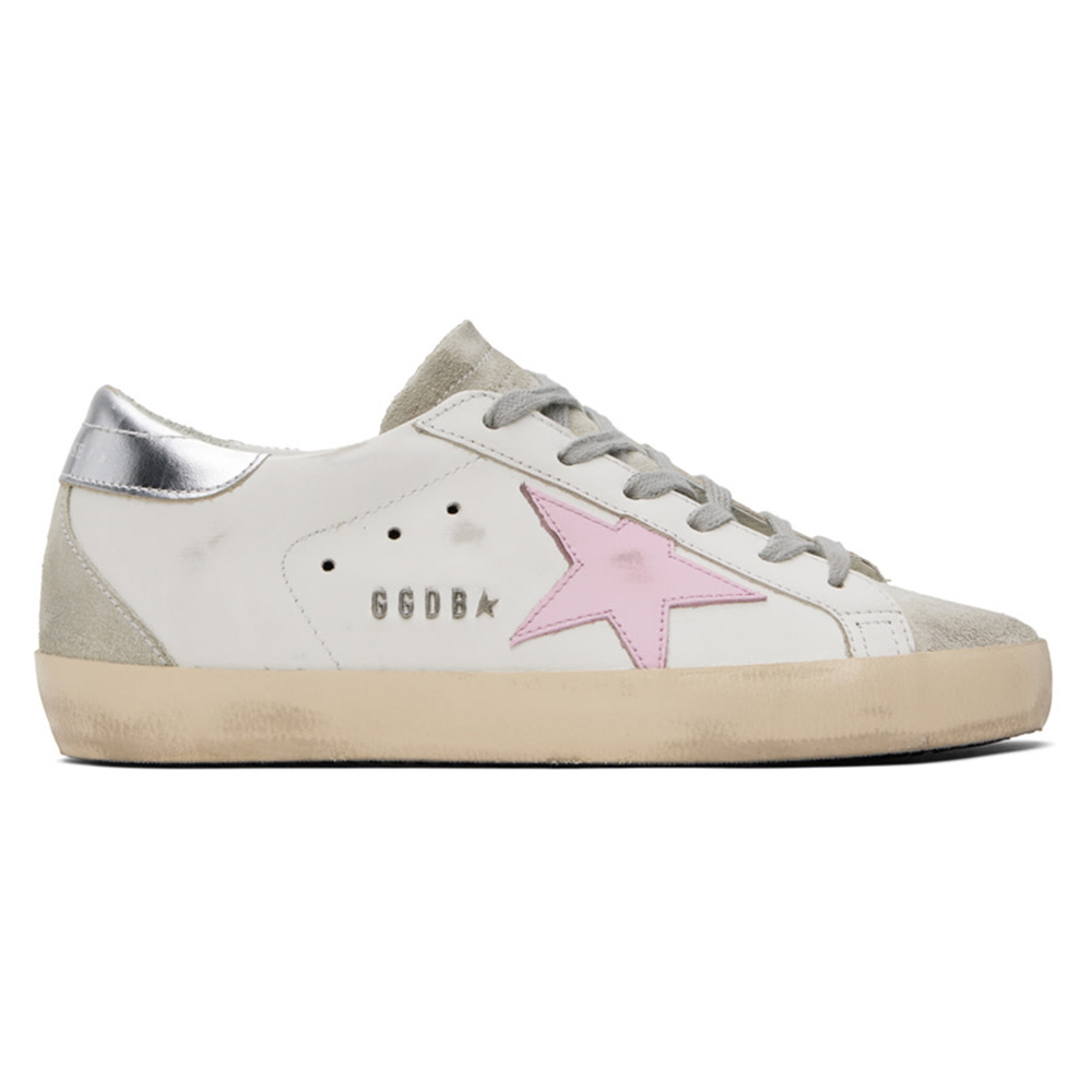 Golden Goose White & Pink Super-Star Sneakers