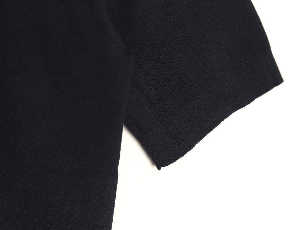 Gucci collar intarsia knitted short-sleeved T-shirt