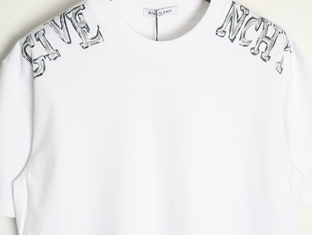 Givenchy shoulder hand-painted letter print short sleeves