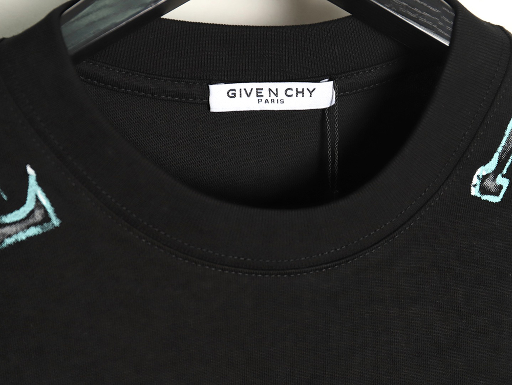 Givenchy shoulder hand-painted letter print short sleeves TSK1