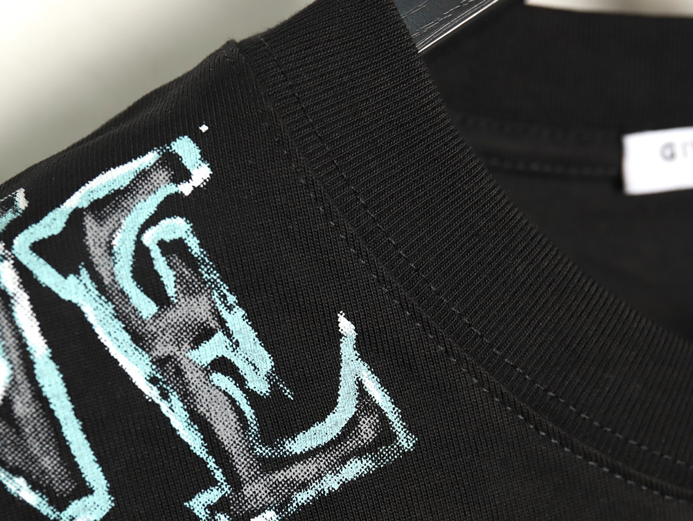Givenchy shoulder hand-painted letter print short sleeves TSK1