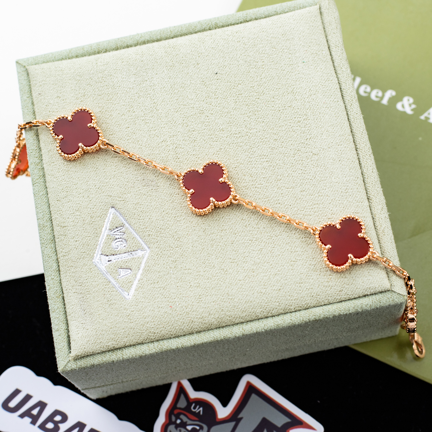 Van Cleef & Arpels Rose Gold Carnelian Bracelet