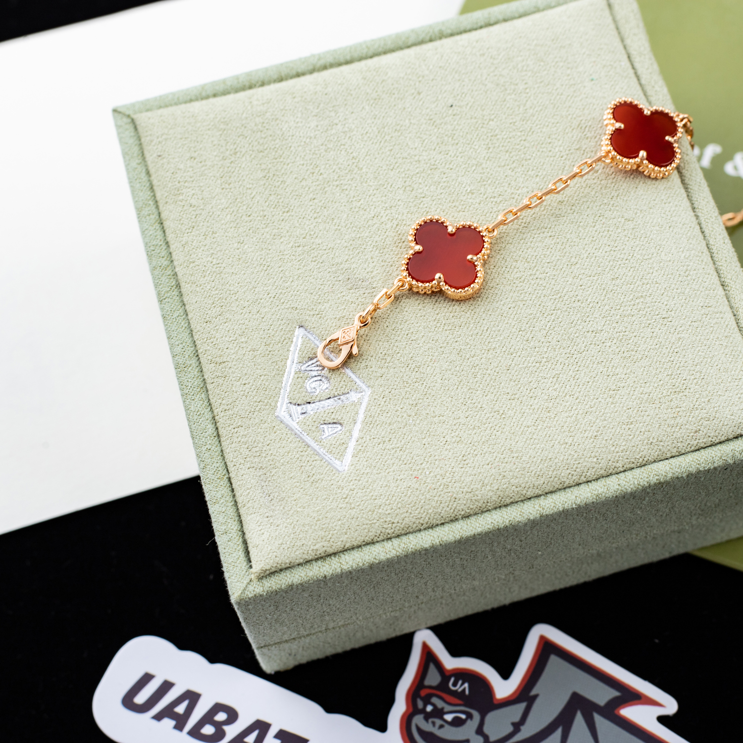 Van Cleef & Arpels Rose Gold Carnelian Bracelet