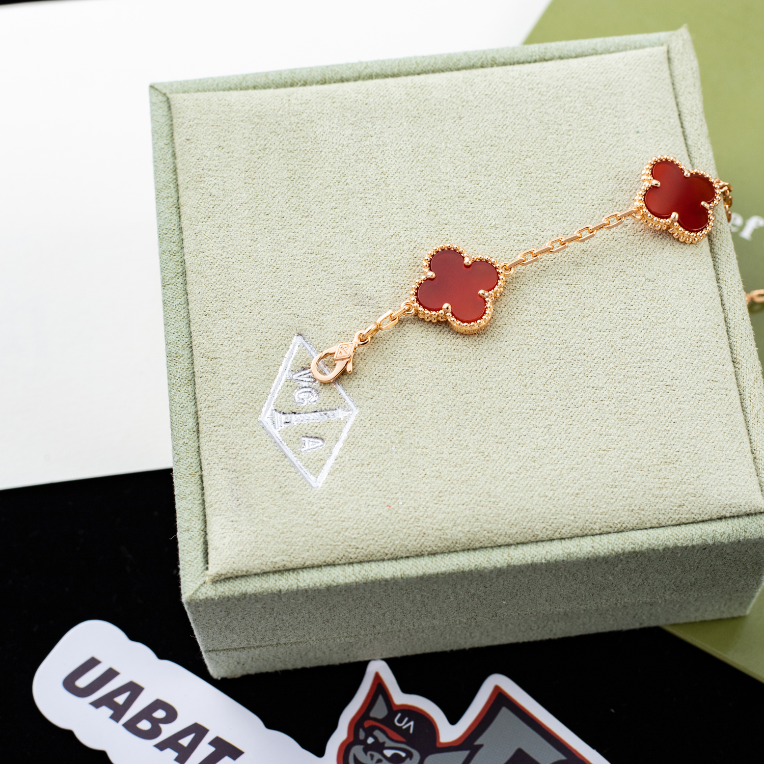 Van Cleef & Arpels Rose Gold Carnelian Bracelet