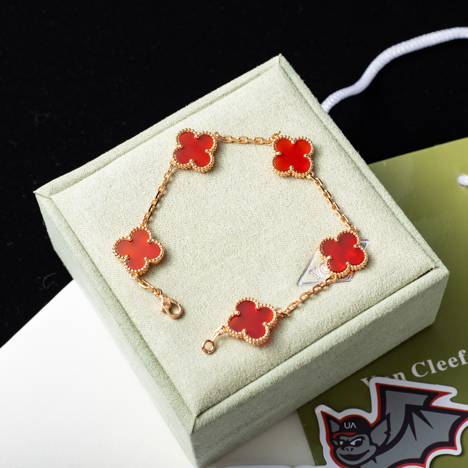 Van Cleef & Arpels Rose Gold Carnelian Bracelet
