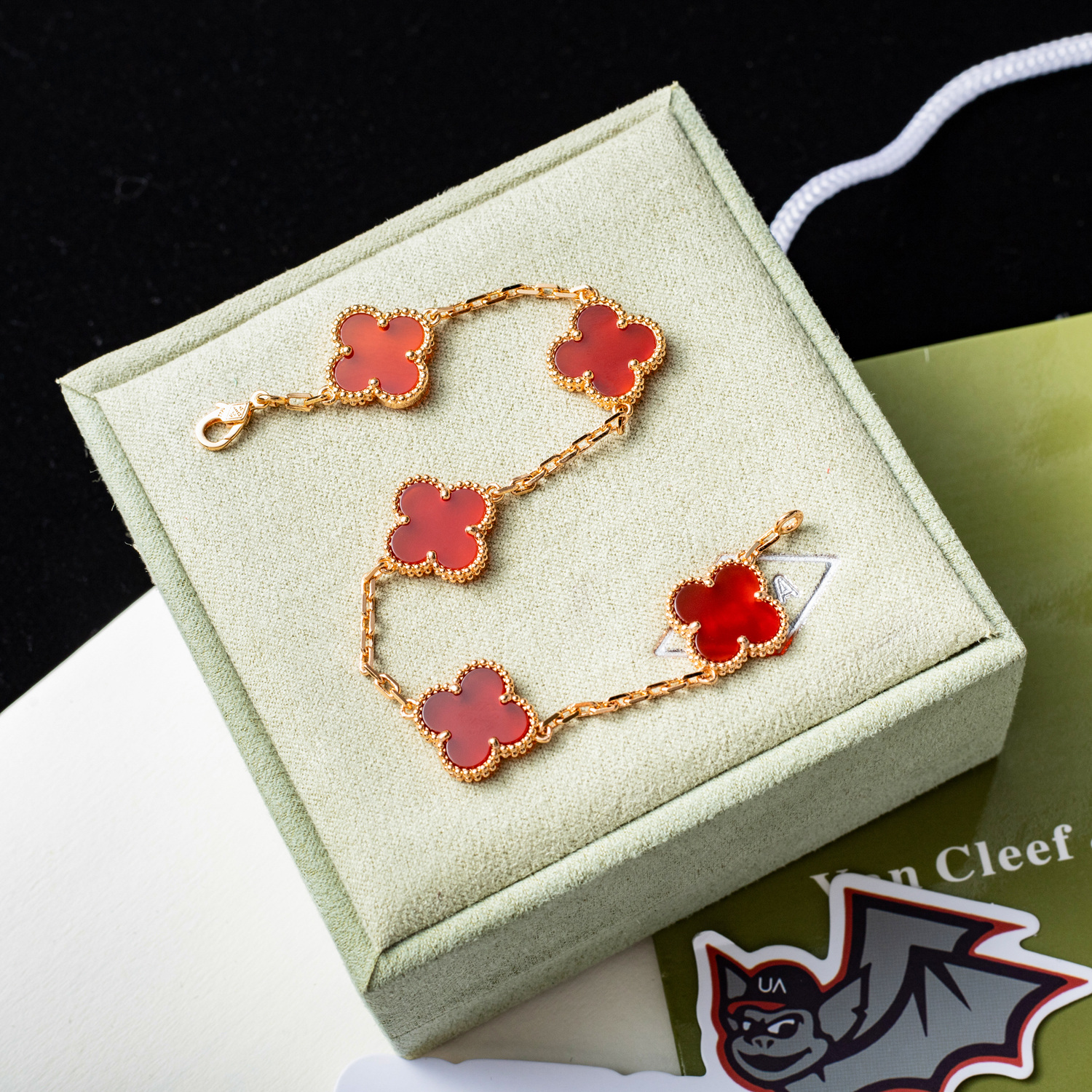 Van Cleef & Arpels Rose Gold Carnelian Bracelet