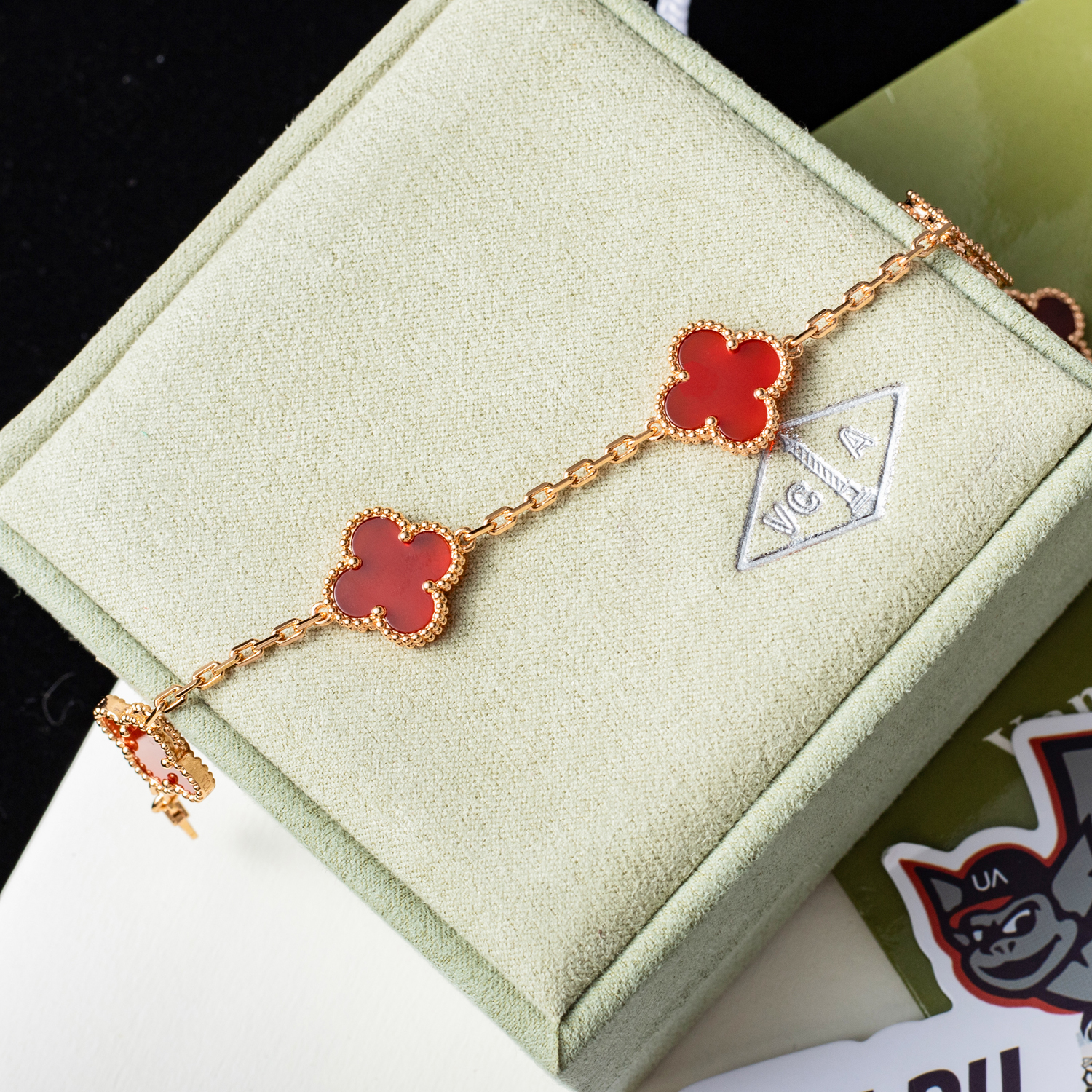 Van Cleef & Arpels Rose Gold Carnelian Bracelet