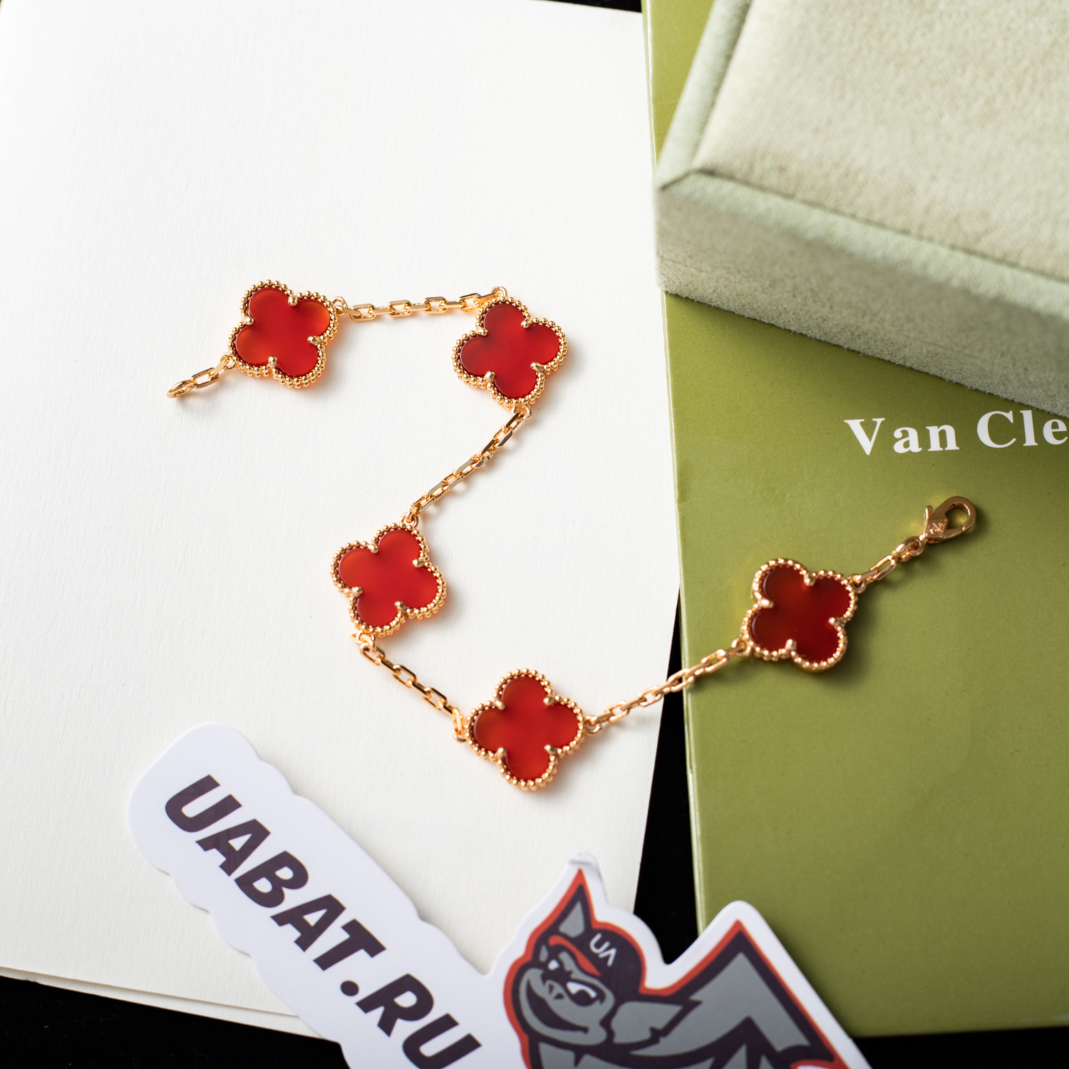 Van Cleef & Arpels Rose Gold Carnelian Bracelet