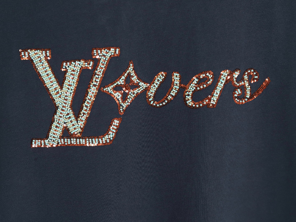 Louis Vuitton embroidered lettering short-sleeved T-shirt TSK1