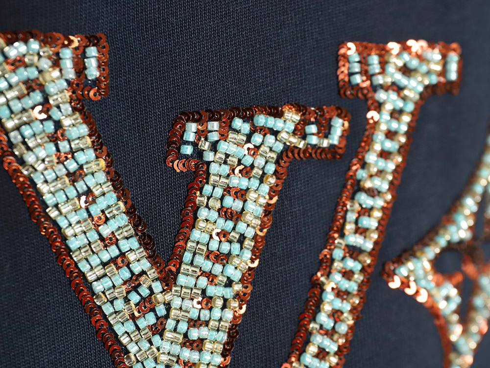 Louis Vuitton embroidered lettering short-sleeved T-shirt TSK1