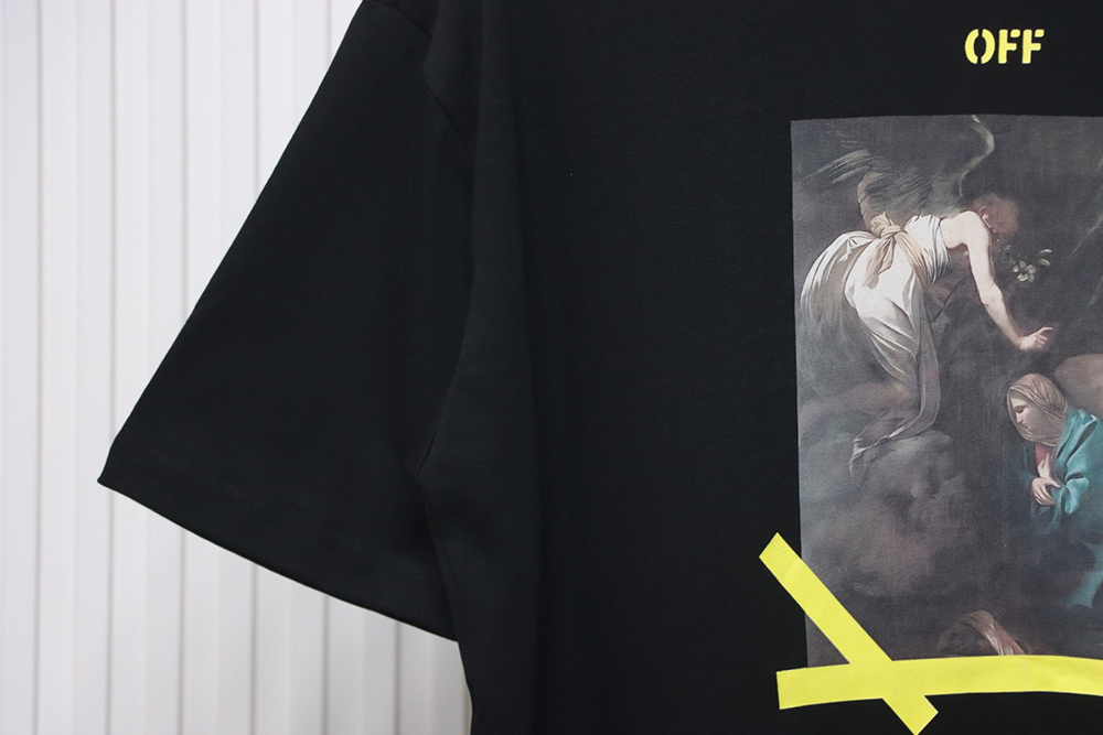 Off-White Oil Painting Gold Arrow Short Sleeve T-Shirt